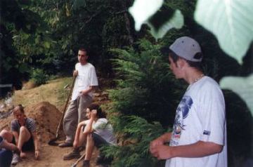 We are building a septic-tank. (Quirien, Michal (me), Katia, Cedric)