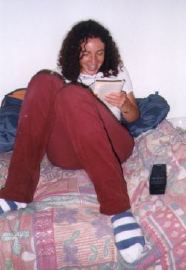 Katia is reading a book in czech language